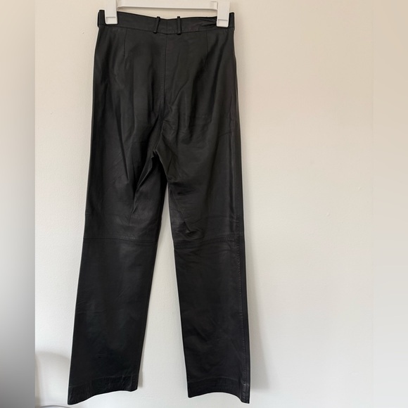 Loro Piana Black Lambskin Leather Pants - Picture 2 of 4